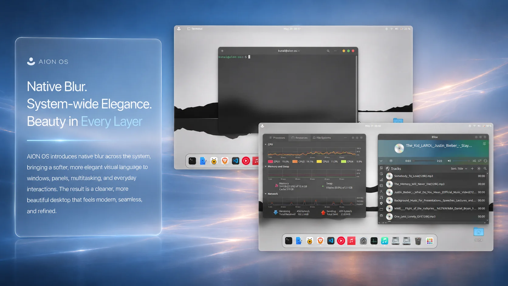 Native blur and system-wide elegance